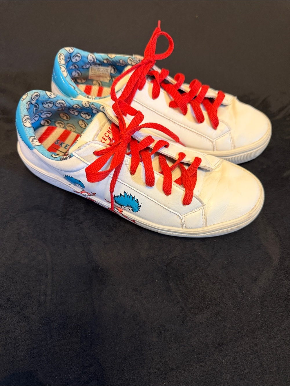 Skechers White Sneakers Dr. Seuss Goldie 2.0 Thing One & Thing Two